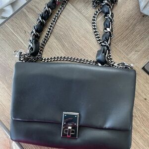 Aldo Black Shoulder Bag with Chain Strap